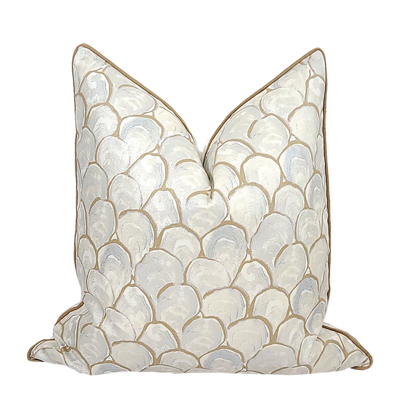 Palm Beach Collection Oyster Scallop Pillow 22” in Capiz