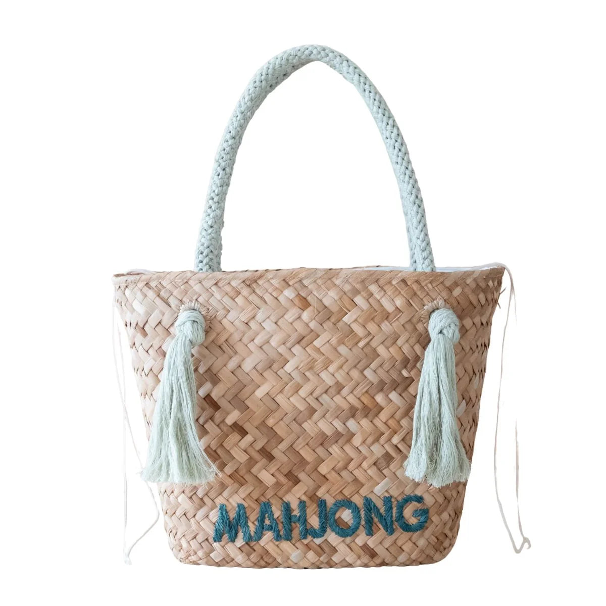 Woven Mahjong Seagrass Tote