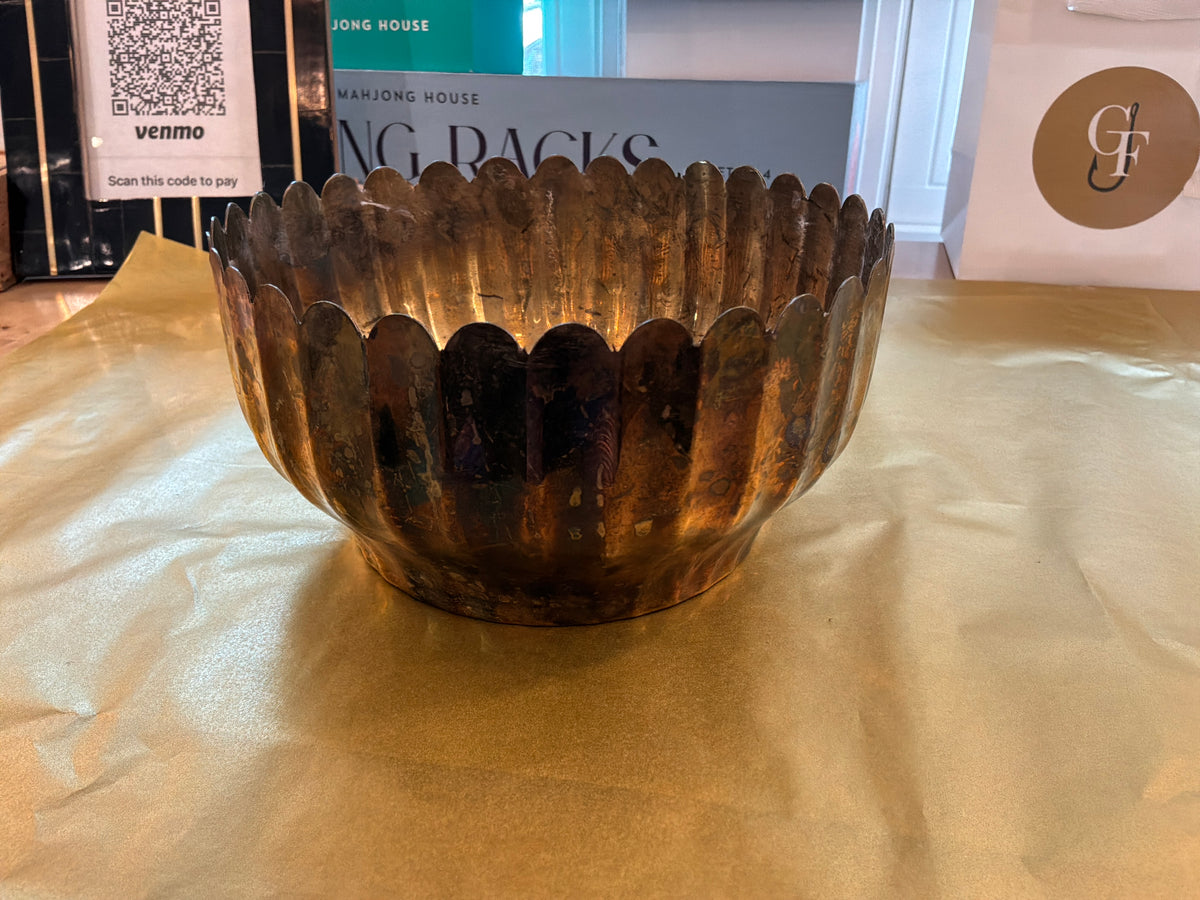Vintage brass ridge bowl