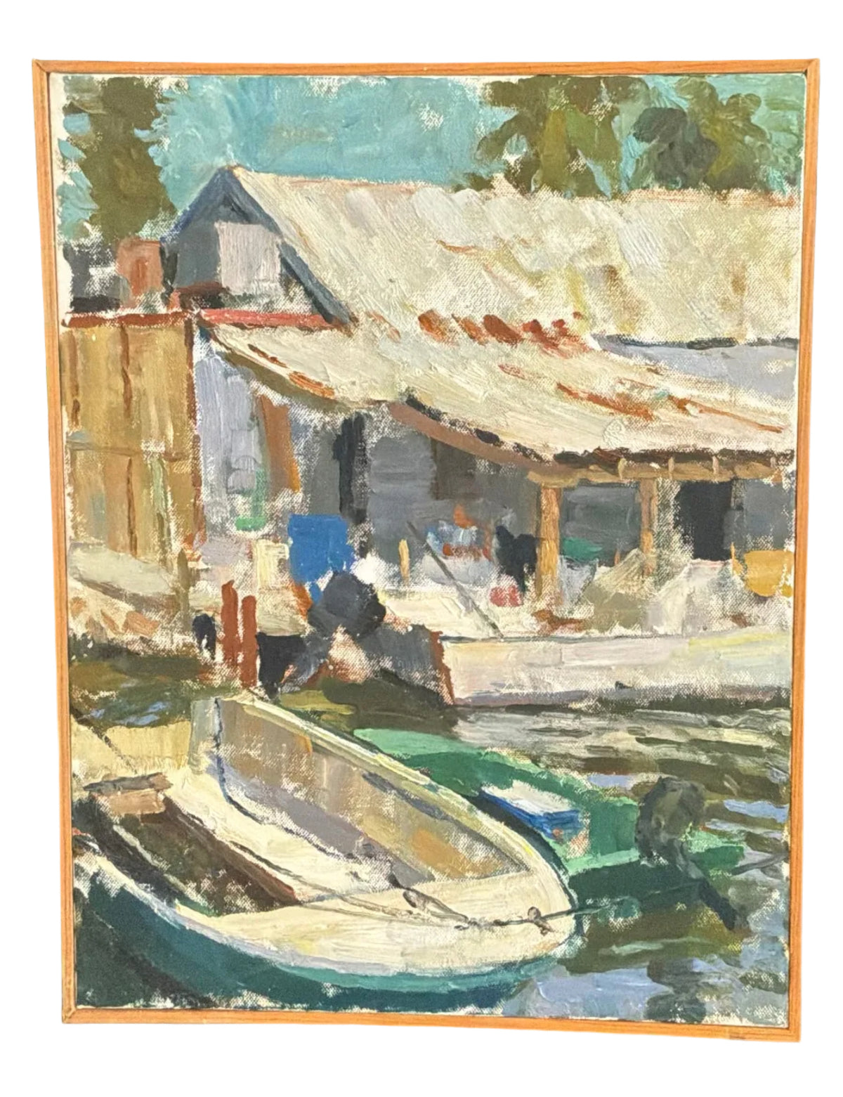Boats at Boathouse Cortez 14x18