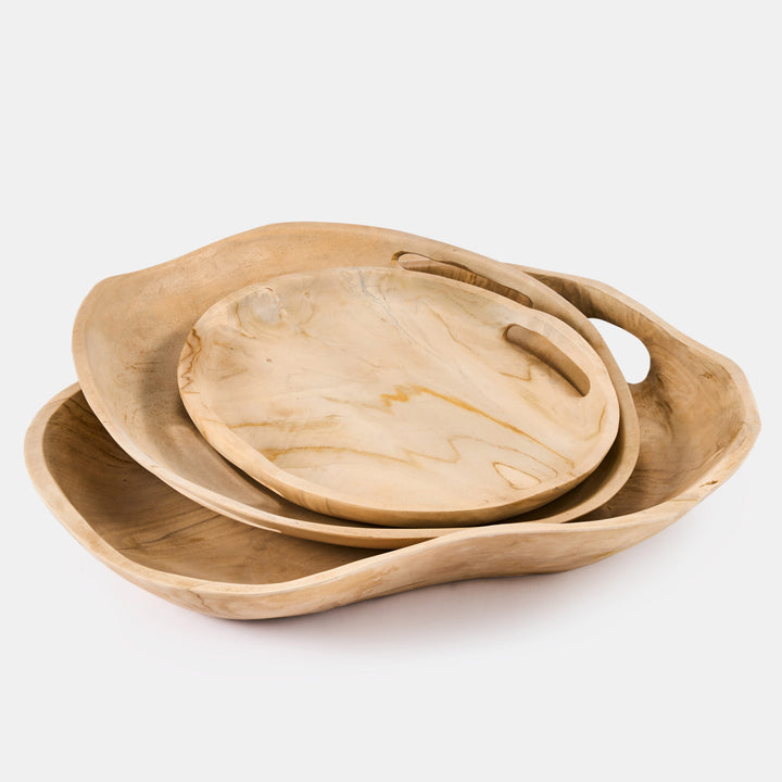 Phoenix Teak Mahjong Trays - Whitewash