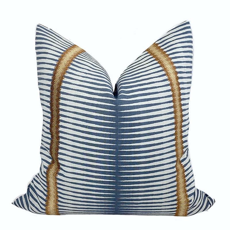 Lanai Collection Frenzy Stripe Pillow Blue 22”