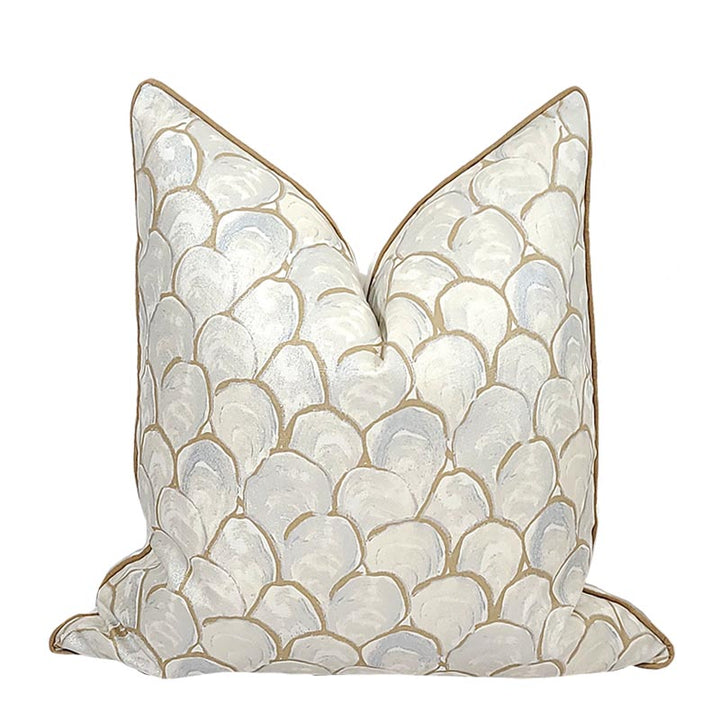 Palm Beach Collection Oyster Scallop Pillow 22” in Capiz