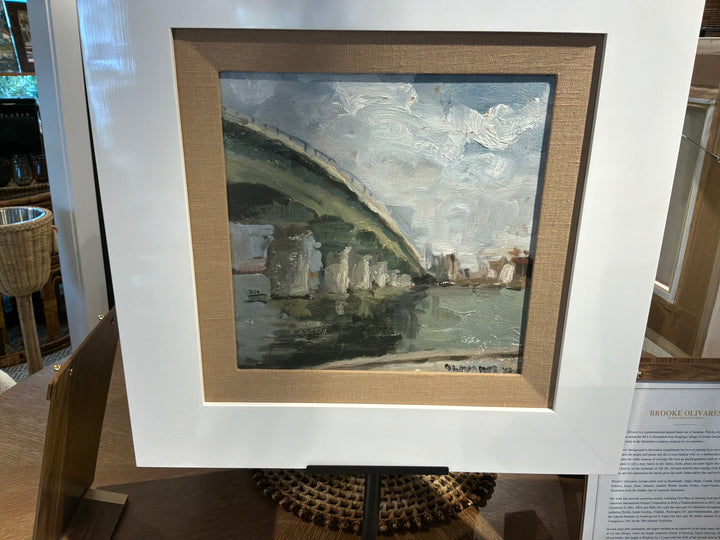 White frame bridge painting