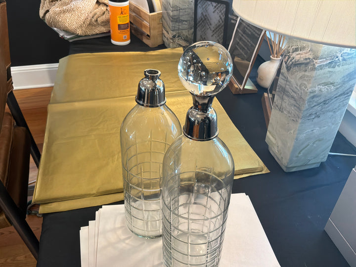 Liquor bottle with golf ball glass