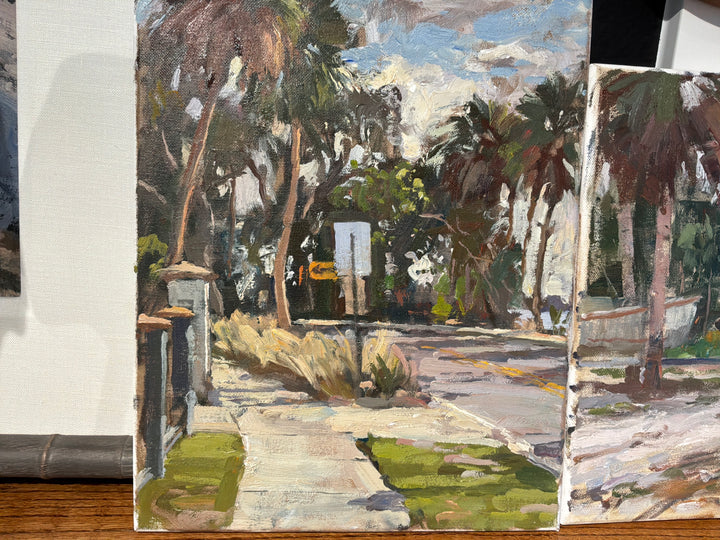 Unframed street with palms