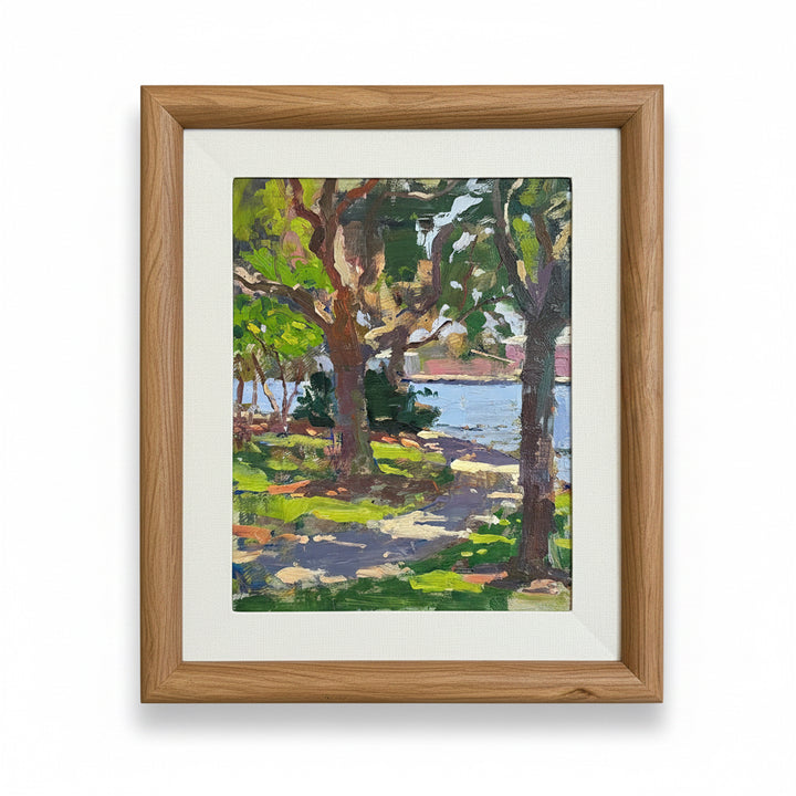 Wood and linen mat sunny afternoon painting