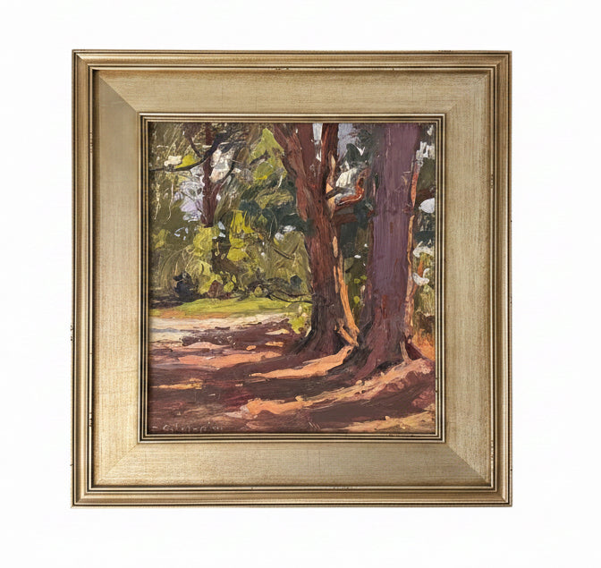 Trees painting in silver frame