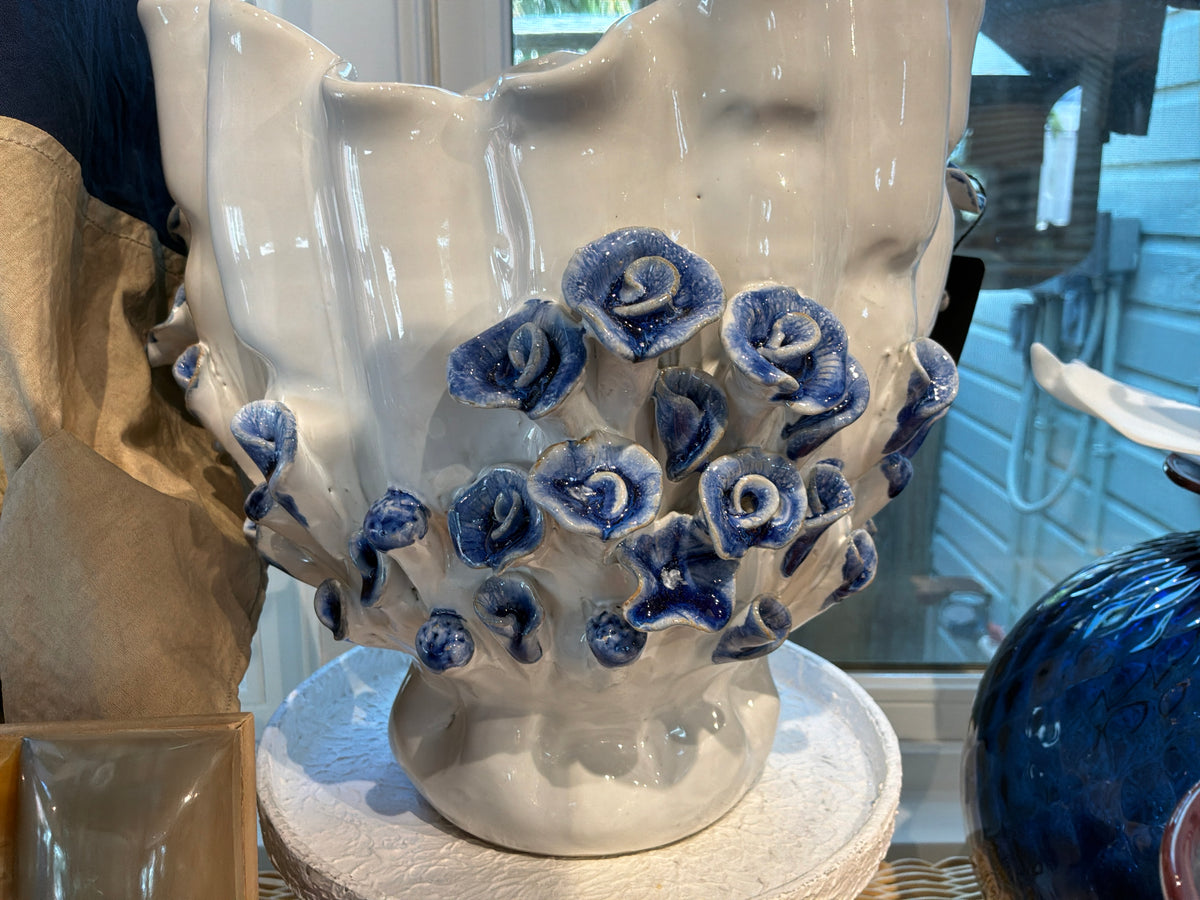 Blue Trumpet Vase